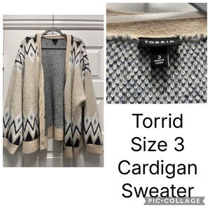 Torrid Black and Cream Knit Sweater
